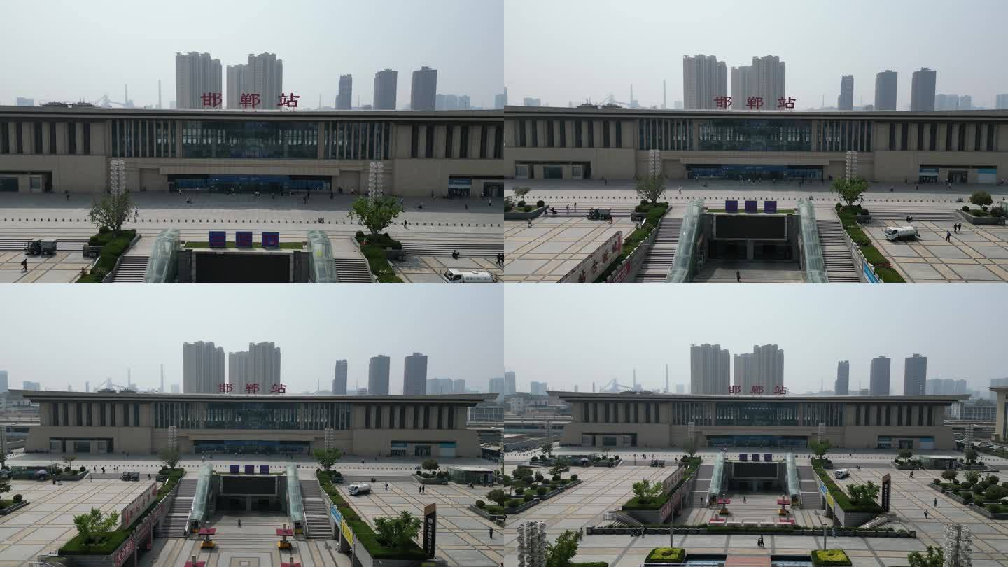 河北邯郸火车站建筑交通航拍 (24)