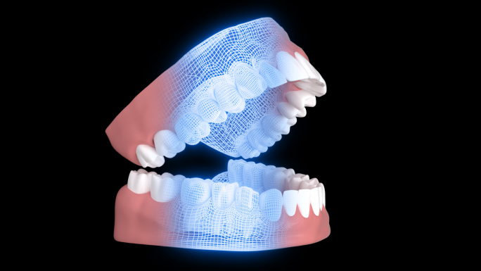 全息线框口腔牙齿模型扫描