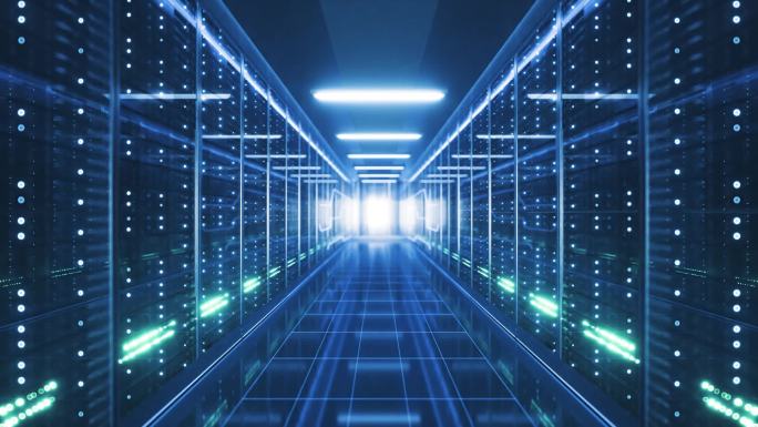 科技线条数据机房数据中心AI云存储服务器