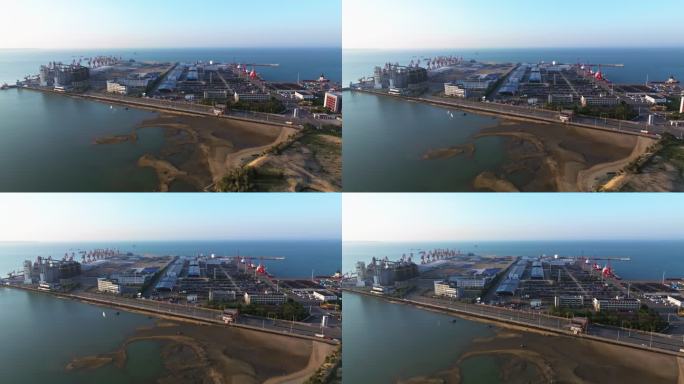 海南海边的工厂和港口