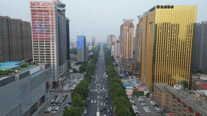河北邯郸城市建设高楼大厦交通航拍 (8)