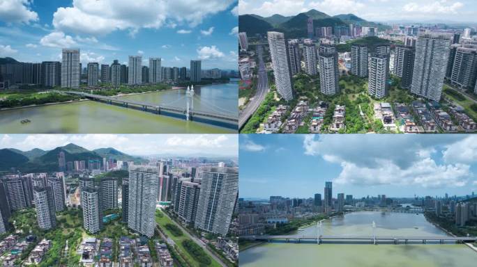 高端住宅河畔风光城市风景城市建设水岸生活