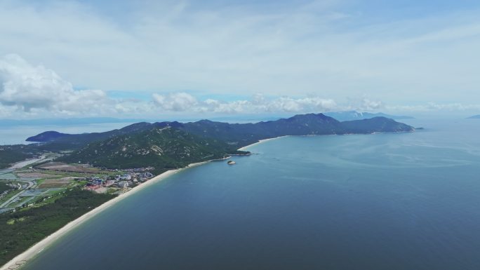 广东江门上川岛飞沙滩海岸线航拍