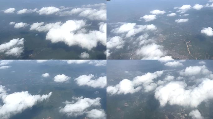 天空俯拍山川河流 高空云层