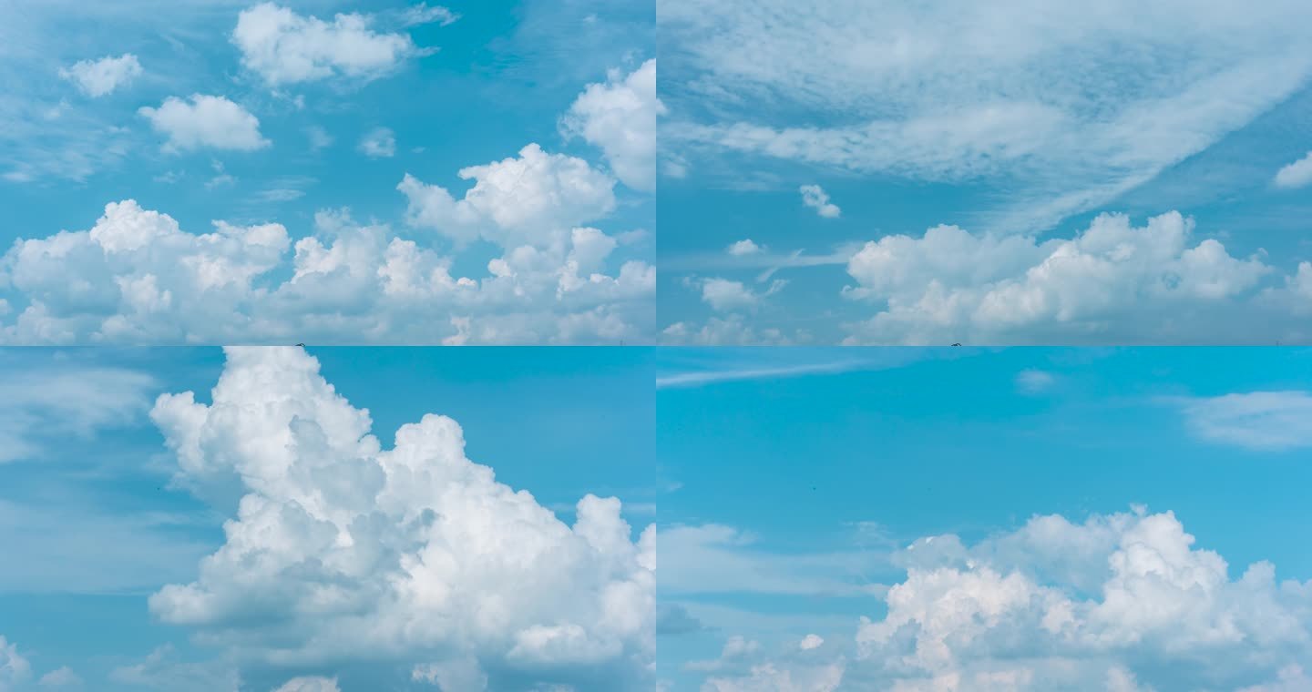 4k夏日蓝天白云云层飘动延时摄影风光