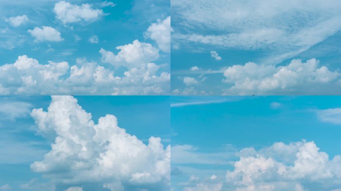 4k夏日蓝天白云云层飘动延时摄影风光