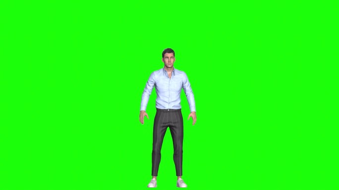 现代男人锻炼健身3d动画