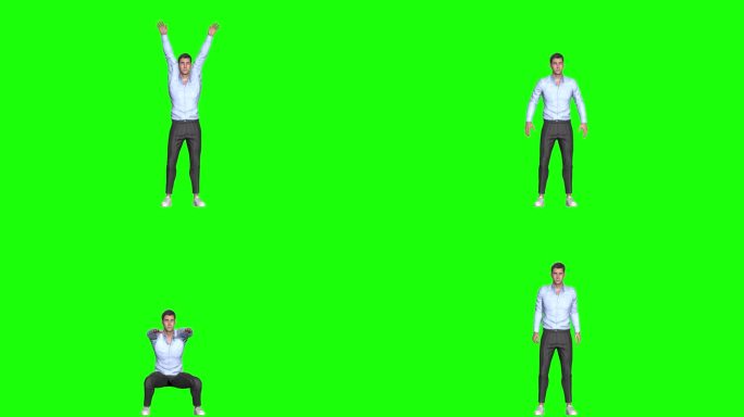 现代男人锻炼健身3d动画
