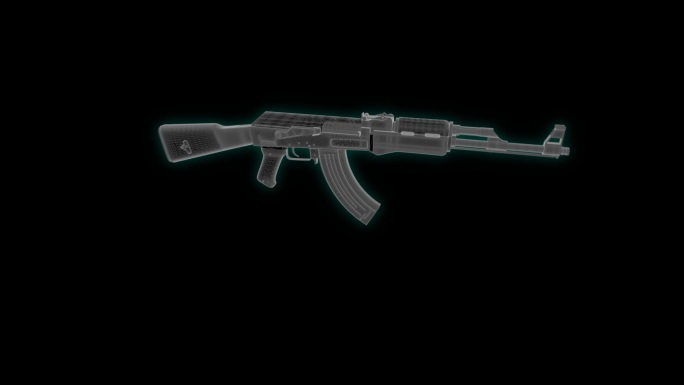 AK47自动步枪科技界面展示素材