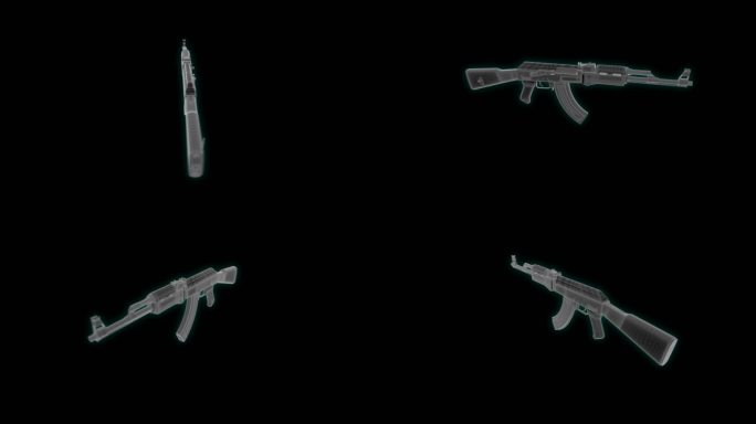 AK47自动步枪科技界面展示素材