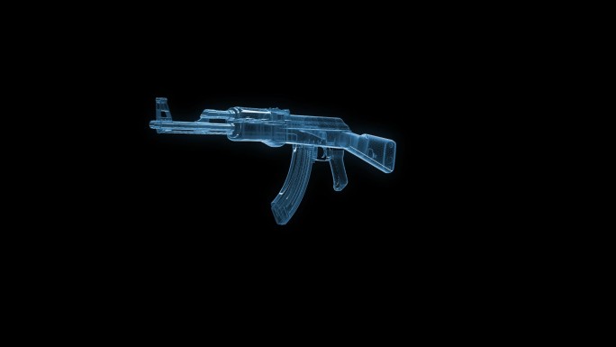 AK47自动步枪透视全息通道素材