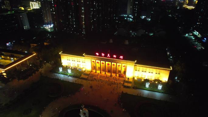 河北邯郸城市夜景灯光交通航拍 (38)
