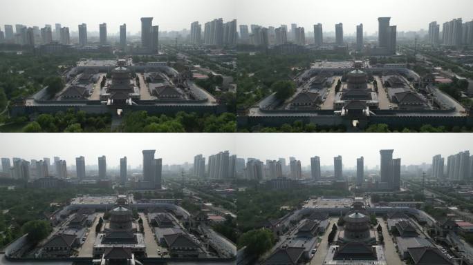 河北邯郸城市建设高楼交通航拍 (8)