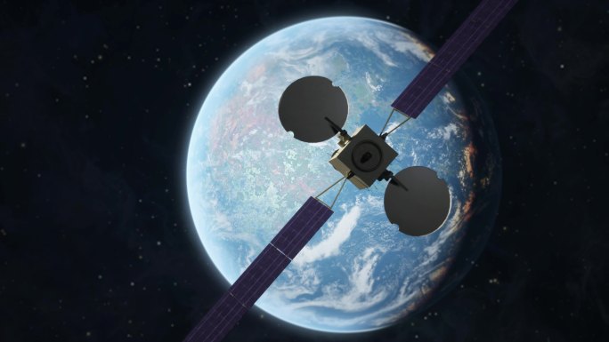 4K俯冲地球卫星穿梭地球通道视频素材