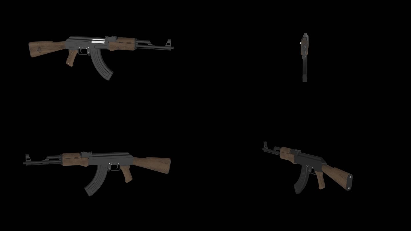 AK47自动步枪展示通道素材