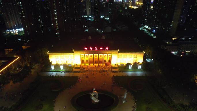 河北邯郸城市夜景灯光交通航拍