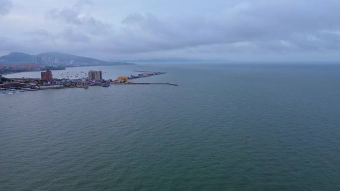 [4K]航拍素材.辽宁兴城海滨雨黄昏