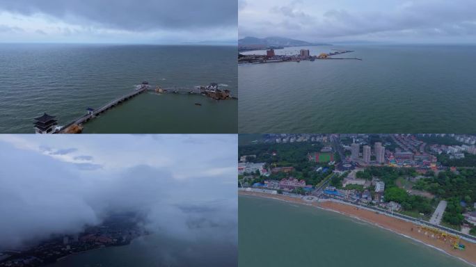 [4K]航拍素材.辽宁兴城海滨雨黄昏