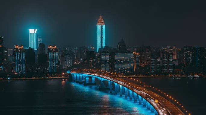 温州瓯越大桥夜景延时