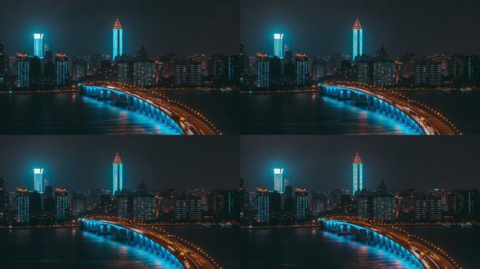 温州瓯越大桥夜景延时