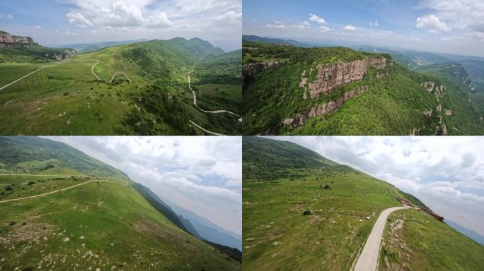 夏日在高山草甸上空飞翔