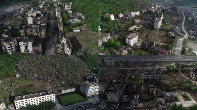 汶川地震北川航拍