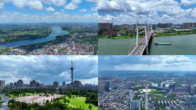 4K 航拍 株洲城区多角度大景 航拍延时