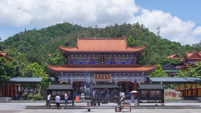 延时广东惠州旅游地标古建筑寺庙清泉古寺