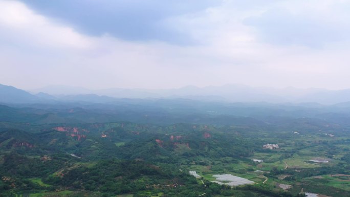 南方小丘陵农村大山航拍02