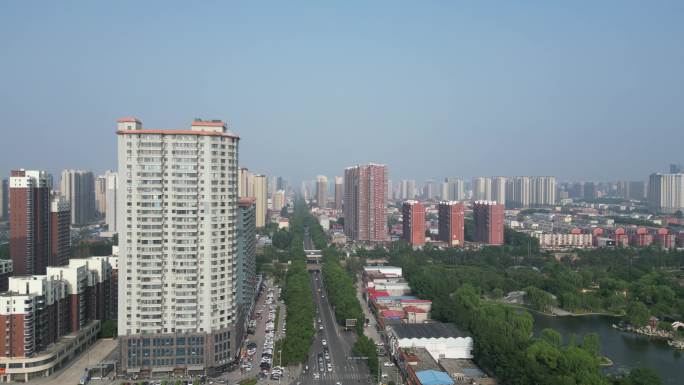 河北邯郸城市建设高楼交通航拍 (10)