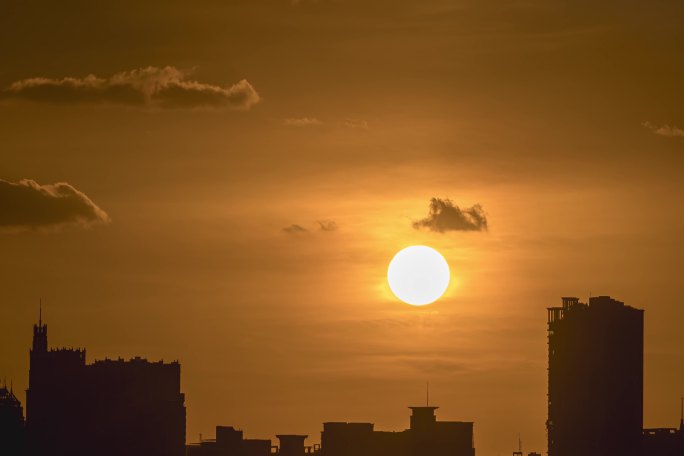 广州夕阳日落延时