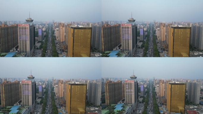 河北邯郸城市建设高楼大厦交通航拍 (4)