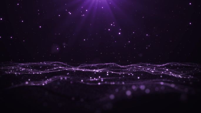 【原创】紫色梦幻粒子海洋爱心舞台背景视频