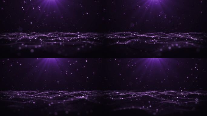 【原创】紫色梦幻粒子海洋爱心舞台背景视频