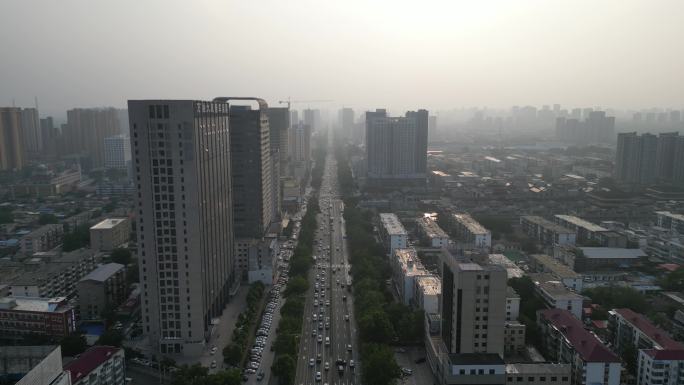 河北邯郸城市建设高楼交通航拍 (4)