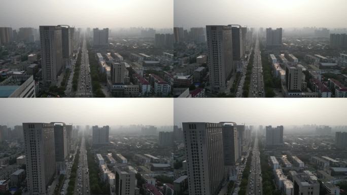 河北邯郸城市建设高楼交通航拍 (4)