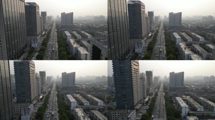 河北邯郸城市建设高楼交通航拍 (6)