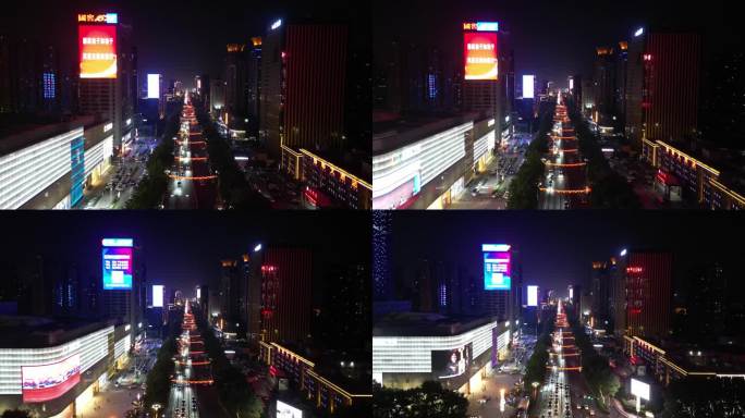河北邯郸城市高楼建筑夜景交通航拍 (6)