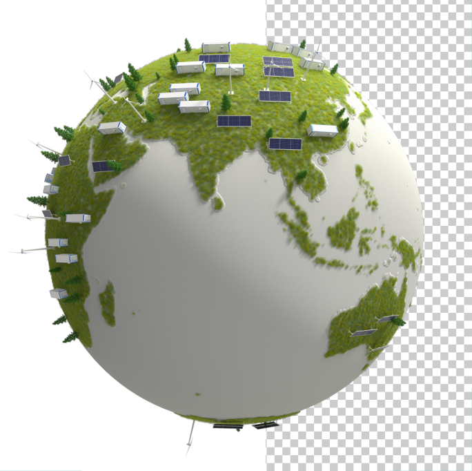 4K循环新能源绿色光伏地球素材
