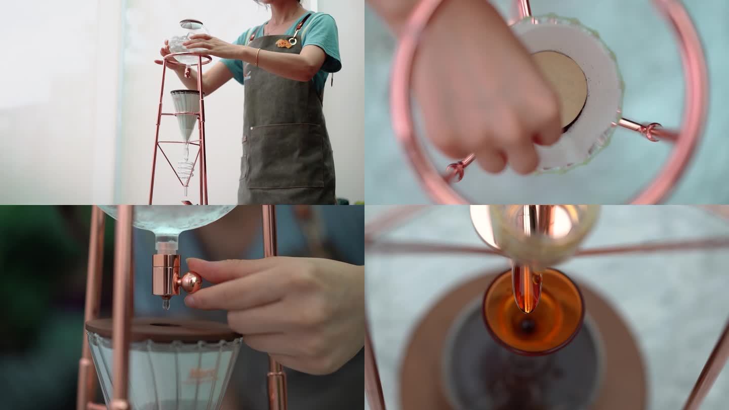 升格拍摄的传统水滴咖啡冰滴咖啡制作流程