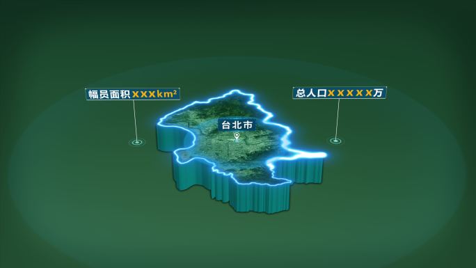 4K大气台湾省台北市面积人口区位信息展示