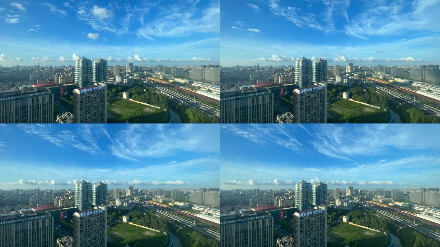 上海 宝山 淞南 延时 火车 天空