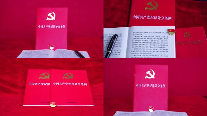 红色党政书籍纪律处分条例廉政教育反腐素材