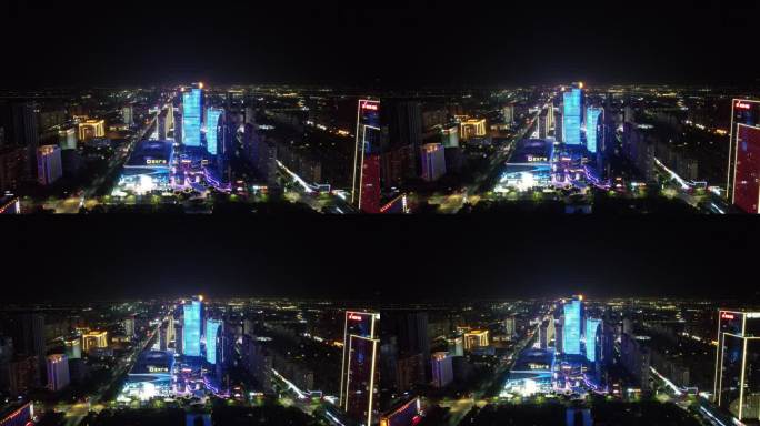 洛阳开元湖正大国际广场夜景航拍 (5)