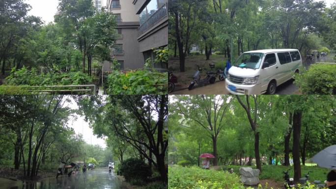 雨中行人雨中打伞的人下雨细雨绵绵濛濛细雨