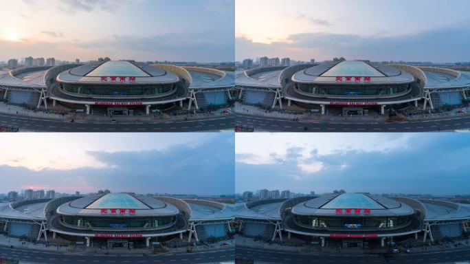 北京南站延时日转夜日落摄影视频