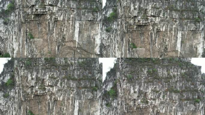 广西桂林哈斯特地貌山崖绝壁航拍