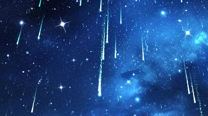 8K超宽屏蓝色唯美星空流星雨-无缝循环
