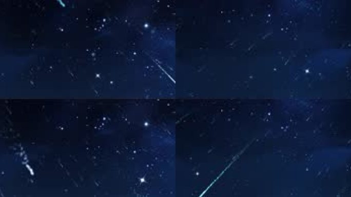8K超宽屏蓝色唯美星空流星雨-无缝循环