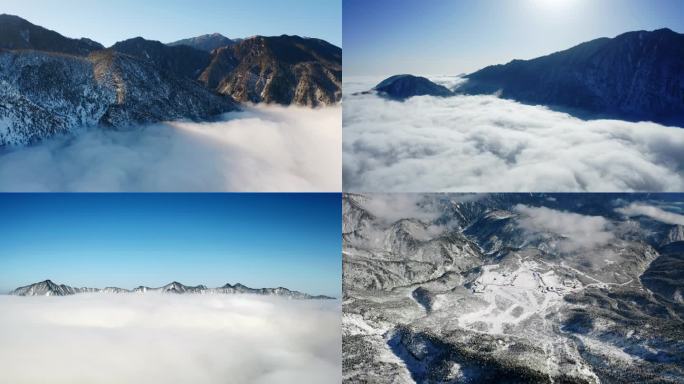 西岭雪山云海航拍